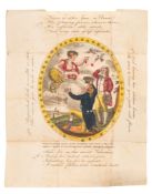 VALENTINE. 'Venus bestowing hearts on the Gentleman and Clown...