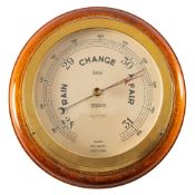 A Sestral circular brass bulkhead compensated marine barometer,