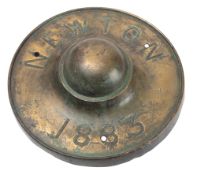 A brass helm boss form the steamship 'Newton 1883', 217.3cm diameter.