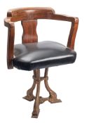 An early 20th century beach ship's dining salon tub chair,