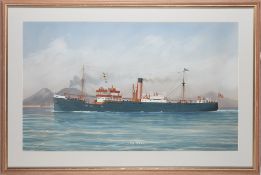 20th Century Neapolitan school - 'S/S Draco' - Gouache on paper -