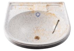 An early 20th century Union Castle Line cabin earthenware sink, maker Ashworth Brothers,