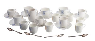 A group of Admiralty and LLoyds teawares, various makers including Coalport and Wedgwood,
