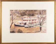John Parkinson (Australian, 1921 - 2000) - Murray River Steamer - Watercolour -