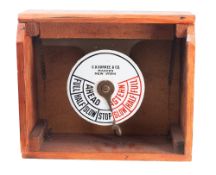An American 8 inch ship's telegraph, maker C D Durkee & Co, New York,