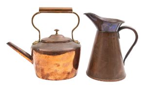 A late 19th/ early 20th century Royal Mail Steam Packet Company copper jug, stamped 'RMSP',