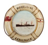 An early 20th century oil on porcelain ship's portrait 'SS Craftsman,