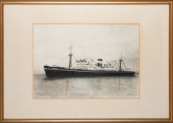 Daniels (20th Century) - S.S. 'Philomel' - Watercolour heightened with white -