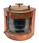 An overpainted alloy ship's toplight, unsigned , stamped 'No.6' to cover 44cm high.