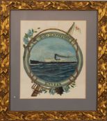An early 20th century oil on porcelain ship's portrait 'SS Earl Of Carrick,