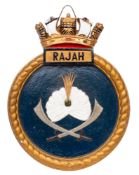 A composition screen badge for the Royal Nay Minesweeper Counter Measure vessel 'MCM 1'