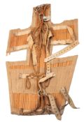 A Neil Robertson pattern ship's stretcher, of traditional form in white canvas,