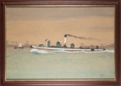 20th century school, by a pierhead artist - 'S.S. Rio Dorado'