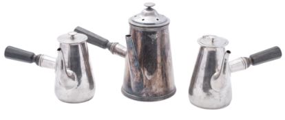 A Royal Mail Steam Packet Company silver plated hot water jug, circa 1906, maker Elkington & Co,