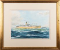 Andrew Dibben (British , 20th / 21st Century) - 'Oronsay' - Watercolour on paper - 22 x 30cm,