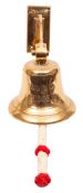 A War Department ships bell 'Fusee II', tech body inscribed with broad arrow and 'WD' over title,
