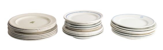 A collection of various late 20th century shipping line plates,