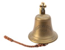 The ship's bell and 8 inch dial telegraph from the Thames Tug 'Friston Down',