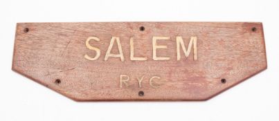 A late 19th/early 20th century carved oak transom nameplate 'Lea Rig Gr Mouth') (possibly