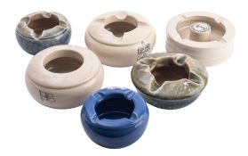 A group of six Royal Doulton liner stoneware ashtrays,
