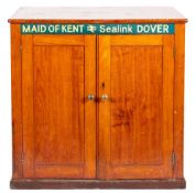 A teak cabinet from the Sealink TS 'Maid of Kent',