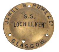 A late 19th century bronze ship's helm boss for SS 'Loch Leven'