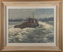 Roy Glanville (British, 1911-1965) - 'Tug' - Oil on board -