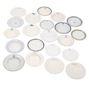 A collection of various shipping line soup bowls and plates including Harrison Lines and others,