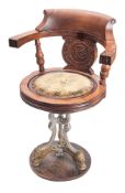An Edwardian P&O oak First Class Dining chair,