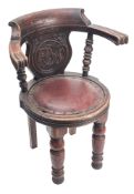 A Victorian Royal Mail Steam Packet Company mahogany tub chair,