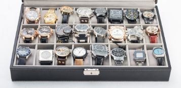 A collection of twenty four various gentleman's fashion watches,