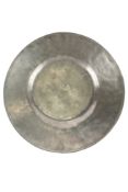 A German pewter platter, bearing touchmark for Jacob Koch, but later; the broad,