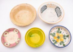A mixed group of ceramics including a Meissen porcelain tray with scroll handles painted with wild
