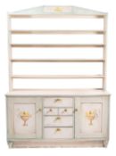 A painted pine dresser in Raymond Erith taste, mid 20th Century.