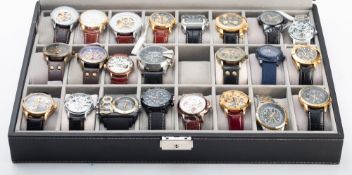 A collection of twenty three various gentleman's fashion watches,