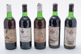 Two bottles of 1979 Chateau la Croix du Breuit. Together with three other bottles of wine.