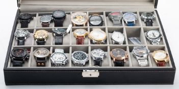 A collection of twenty three various gentleman's fashion watches,