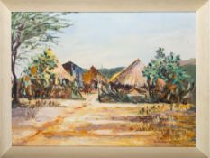 Mbala (20th Century) - An African landscape - Oil on canvas - Signed and dated '77 lower left
