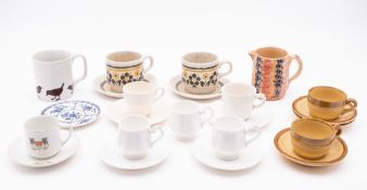 A mixed group of 19th century and later ceramics including, a moulded jug,