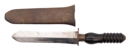 A Siebe Gorman & Co diver's non-magnetic knife, the double edged steel blade stamped as per title,