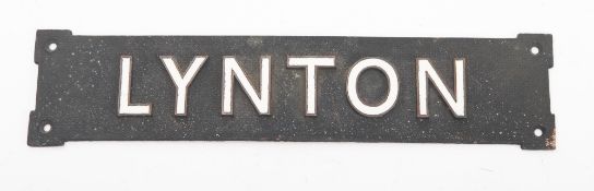 An early 20th century bronze and enamel boat badge 'Lynton',