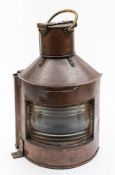 A copper and brass ship's bow port lamp, pattern No.
