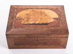 A 19th century Tunbridge ware inlaid sewing box,