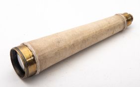 A late 19th century three draw telescope, maker J Lancaster & Son, Birmingham, circa 1871,