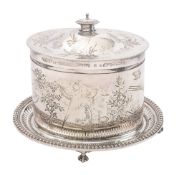 A Victorian silver pated oval biscuit barrel from HMY 'Britannia',