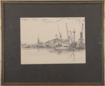 Max Parsons (British, 1915-1998) - 'Plymouth' - Watercolour and ink - Signed lower right,