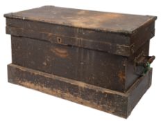 An early 20th century Shipwright's brass bound teak tool chest,