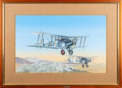 Ernest Nisbet (20th Century) 'Imperial Policing Waziristan 1919' a study of two bi-planes -