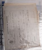 A collection of late 19th and early 20th century Certificates of Discharge,