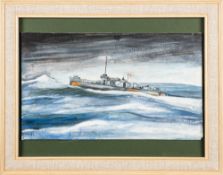 Ron Wood (20th Century) - 'Windy old weather in the Adriatic LCI (L) 290 is enroute from Barletta